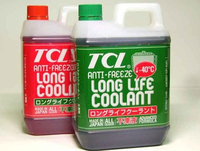 Охлаждающие жидкости для автомобильных систем TCL Long Life в пятилитровых упаковках японского производства. Эти антифризы соответствуют международным классификациям G-11 и G-12
