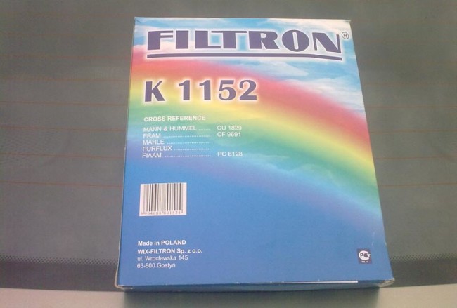 Аналог салонного фильтра Filtron K 1152 на Рено Логан