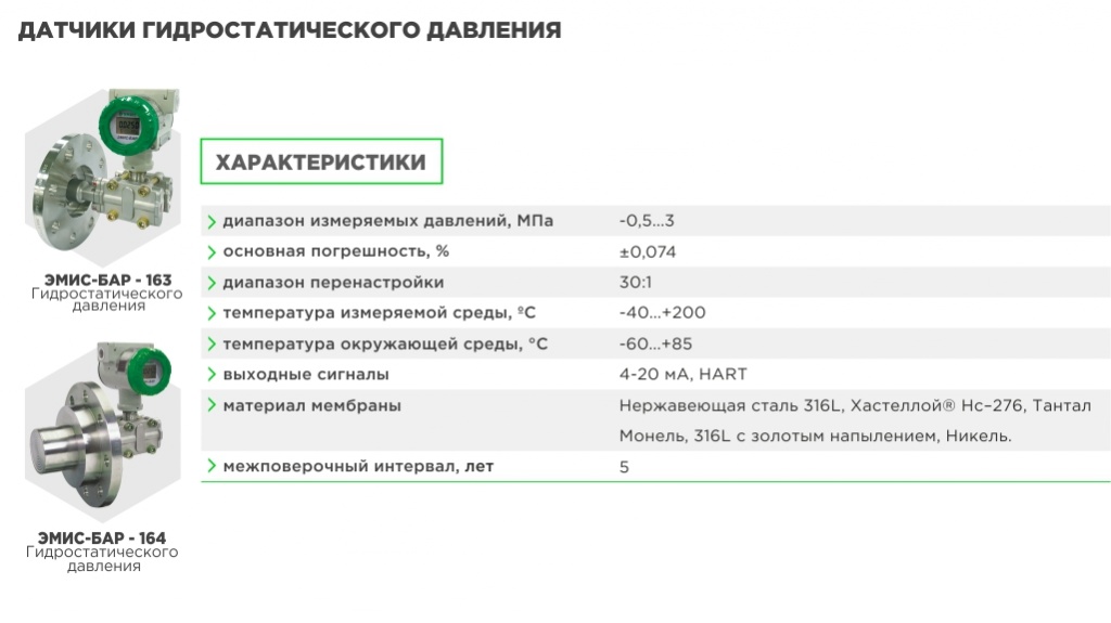 датчики гидростатического давления