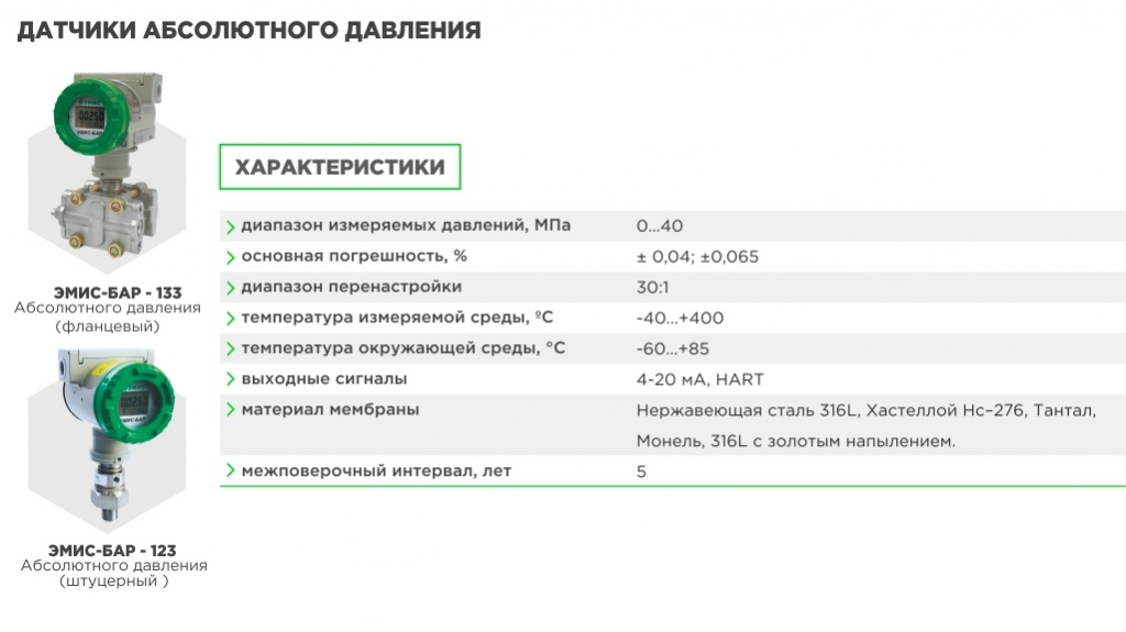 датчики абсолютного давления