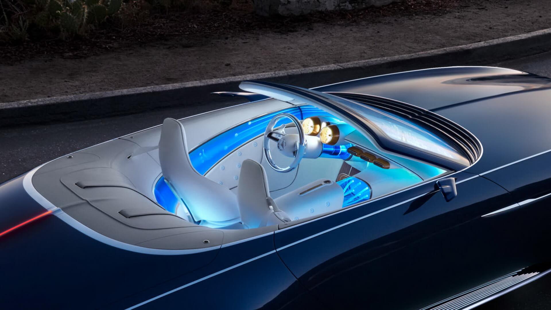 Синяя подсветка салона Vision Mercedes-Maybach 6 Cabriolet