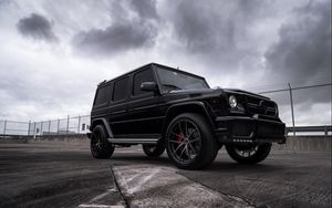 Превью обои mercedes, gelandewagen, g63, brabus, black, g, tuning, 2013, 2014, внедорожник, джип, b63, 4x4, hd, 6k