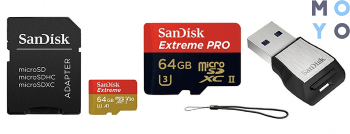 высокоскоростные карты памяти Sandisk Extreme и Extreme Pro