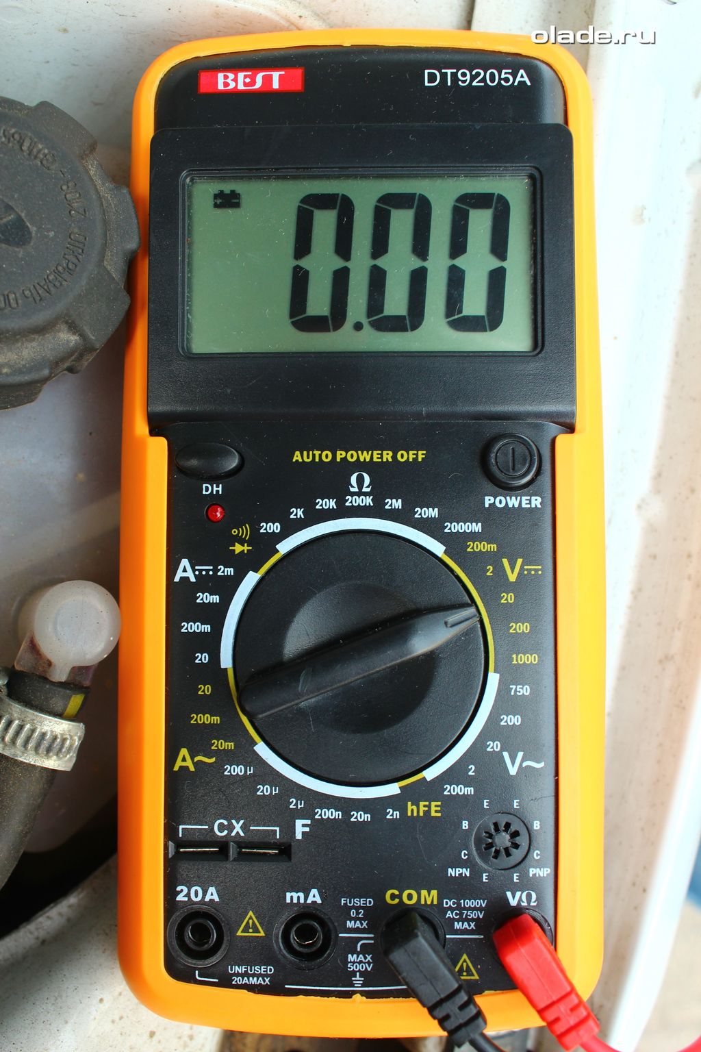 Проверка аккумулятора и генератора мультиметром (фото 1)