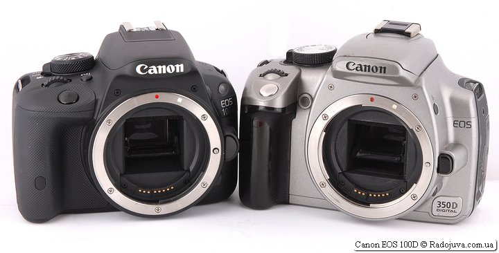 Размеры Canon EOS 100D и Canon EOS 350D